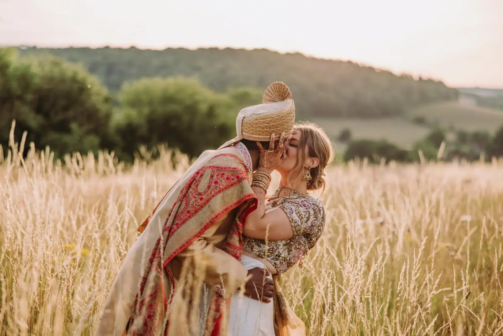A couple on their wedding day